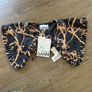 Ganni Black/Gold Baroque Detachable Collar/Scarf One Size Brand New